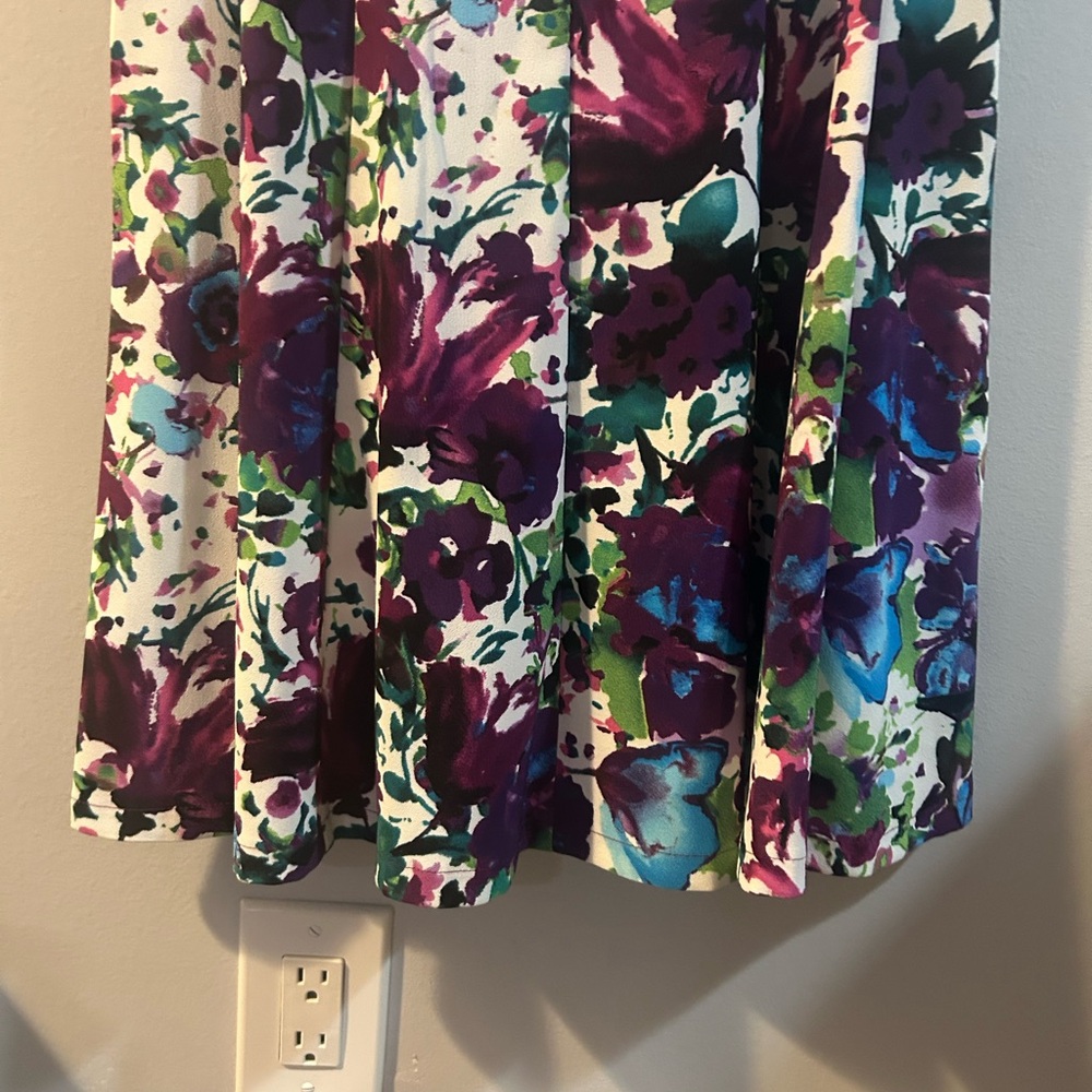 dressbarn Floral Midi Dress floral design sleeveless size 4 - Picture 3 of 6